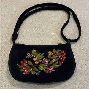 Feiler cotton chenille shoulder bag with floral embroidery 👝